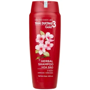 Dầu gội dược liệu Thái Dương 3 Hoa Đào làm mềm mượt và bồng bềnh tóc (200ml)