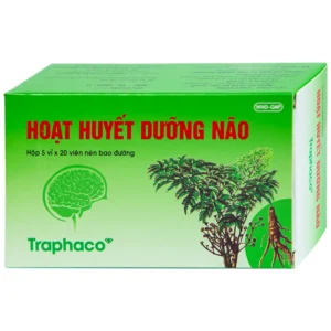 Thuốc Hoạt Huyết Dưỡng Não bao đường Traphaco điều trị suy giảm trí nhớ, căng thẳng thần kinh (5 vỉ x 20 viên)